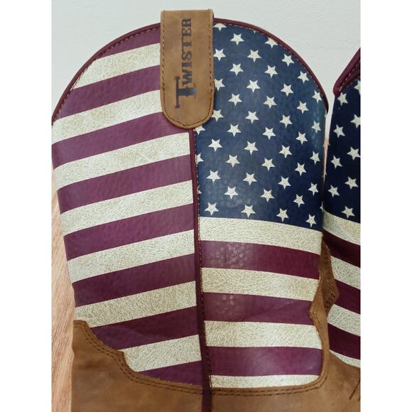 Twister Jacob Boy Kid Boots Zip Side Patriotic Flag Cowboy Size 2 - Picture 7 of 10